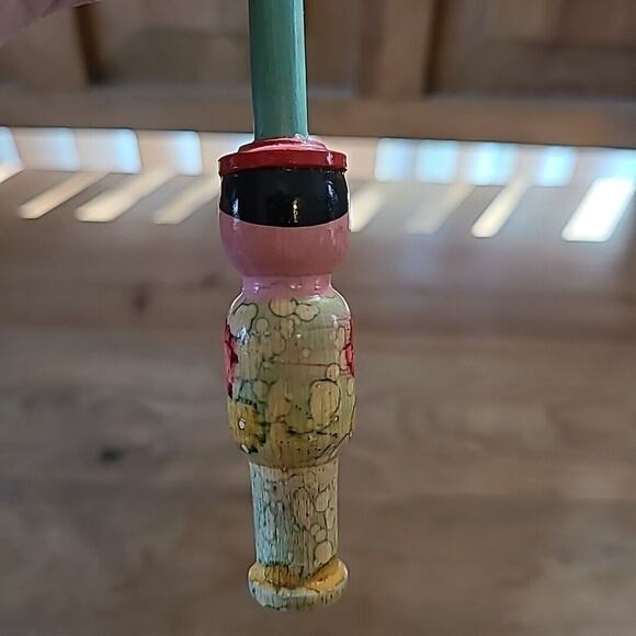 Vintage Disney Pinocchio China Children's Cloth Umbrella Kokeshi Handle 60s RARE - Picture 6 of 16